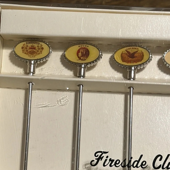 💥NWT Pottery Barn PB VTG 2002 Fireside Club Picks Set of 6 in Box Cocktail Party - Picture 3 of 8